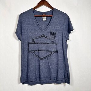 Harley-Davidson Blue V-Neck T-Shirt